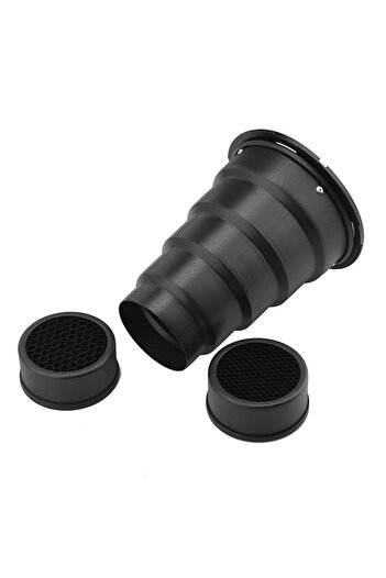 Generic Snoot with grid 250mm for studio flash with Universal mount