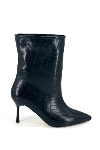 Shoebutik Γυναικείες μπότες με τακούνι Lana με μοτίβο μαύρου κροκέδερα, χαλαρή εφαρμογή