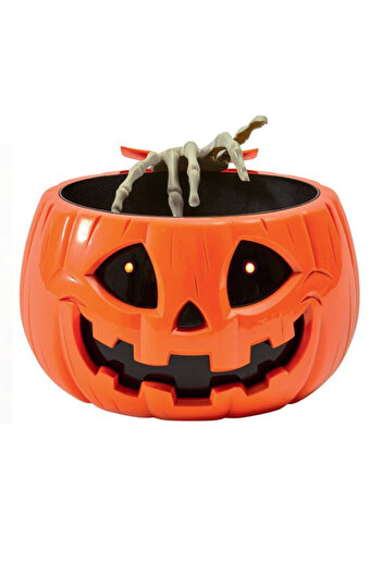Lumi LUXURY Bowl-type pumpkin with moving hand ideal for candy, orange, sounds, light and movement