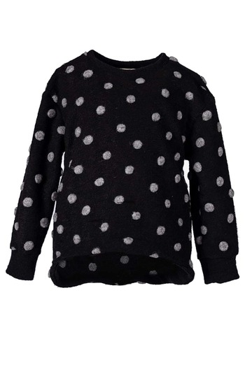 Ozmoz By Mukadder Özden Black Winter Girls' Sweatshirt with Pompom