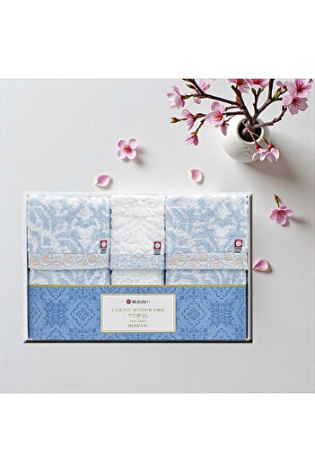 Imabari Kinsei Towel gift set – 100% premium cotton, 2 face towels, 1 hand towel, made in Japan