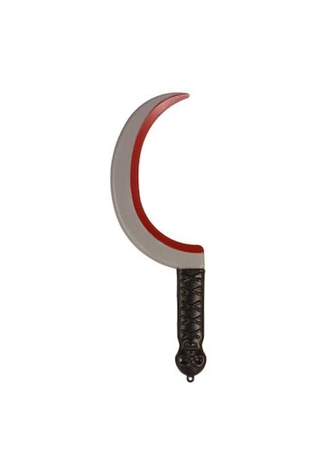 SHOPIENS Halloween Toy Scythe, Plastic, Skull and Crossbones Design, Bloody Blade, 36 cm