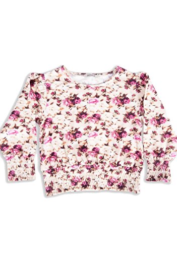 Ozmoz By Mukadder Özden Cotton Floral Printed Red Spring Winter Girl Blouse