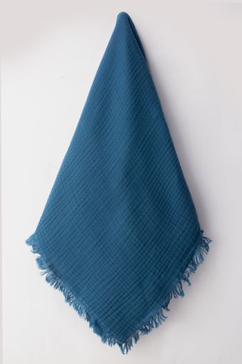 Cevval 100% Cotton with Tassel Edges 4 Layers 230 Grams 115 X100 cm Multi-Purpose Muslin Baby Blanket