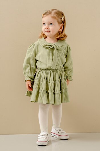 Öztürkpartievi Mint Green Beige Girls' Set of 4