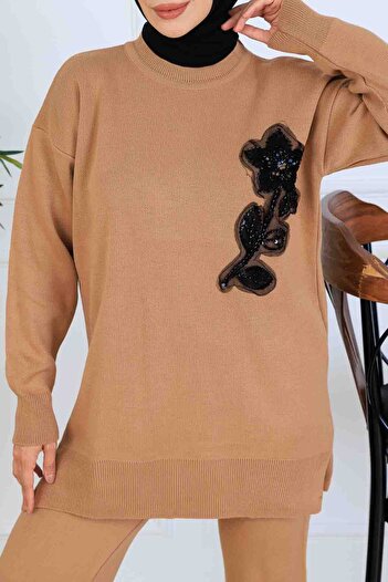 benguen Processing Detail Knitwear Set S1067 Mink