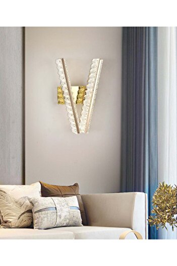 RFAN LED Wall Lamp, Model B7024, Crystal Texture, 3 Light Types, 10W, Gold