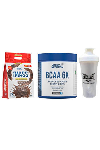 applied nutrition Mass Power Stack: Critical Mass 6kg + BCAA Capsules + Shaker