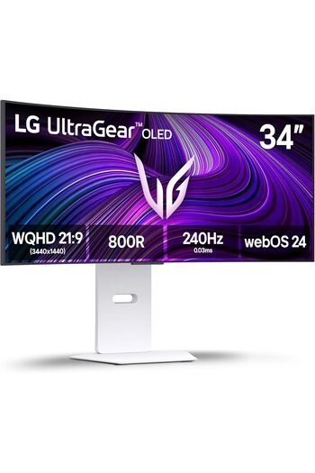 LG 34GX90SA-W 34-inch Ultragear WQHD OLED Curved Gaming Monitor