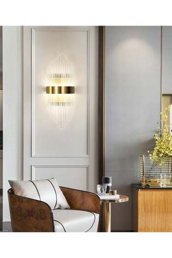 RFAN LED Wall Lamp, Model 8817/2W, Crystal Texture, 3 Light Types, 24W, Gold