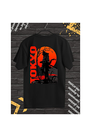 OEM Men's T-shirt with Front-Back Print, CXO Tokyo, Cotton, Black, L