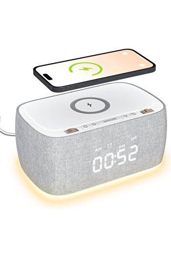 Fipka EZVALO Alarm Clock Speaker Dock with Wireless Charger