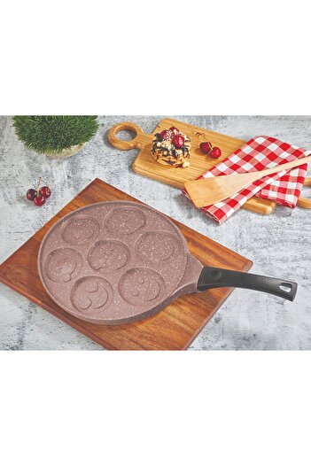 Brillant Granite Coated Emoji Pancake and Crepe Pan – Non-Stick Surface, Ergonomic Handle, Breakfast