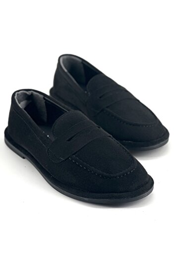 Shoebutik Salida Black Suede Women's Loafer