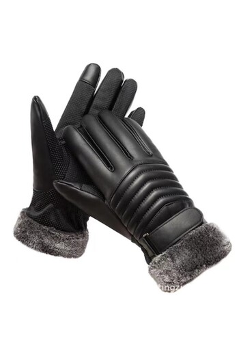 Tessero Winter Gloves with -Leather, Fur Cuffs, Water and Wind Resistant, Touchscreen Compatible,