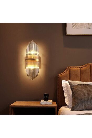 RFAN LED Wall Lamp, Model 8817/2W, Crystal Texture, 3 Light Types, 24W, Gold