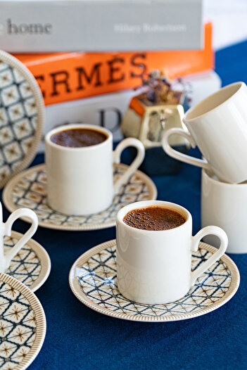 Heda Porselen Best 4 Piece 2 Person Porcelain Coffee Cup Set