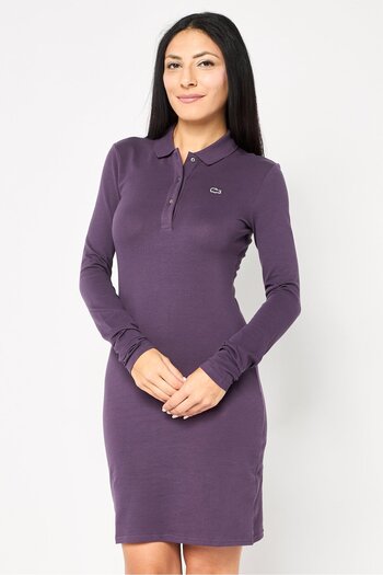 Lacoste Women Embroidered Logo Mini Dress, Black