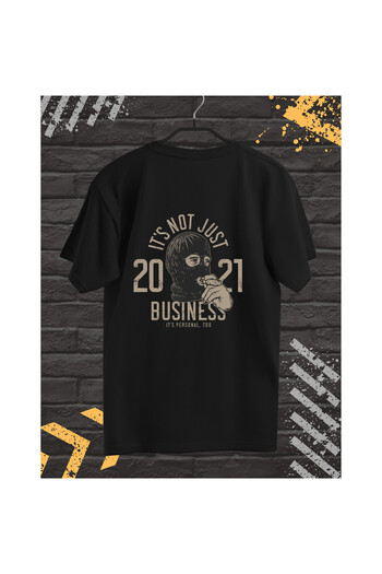 OEM Men's T-Shirt with Front and Back Print, Just Money, Cotton, Black, XXL