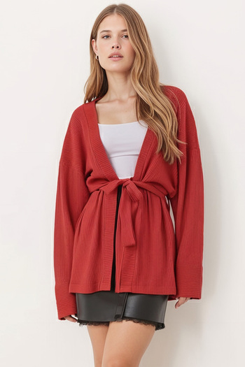 armonika Women's Pomegranate Blossom Belted Knitwear Kimono Arm-26K001011