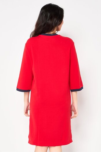 Lacoste Women Embroidered Logo Casual Mini Dress, Red