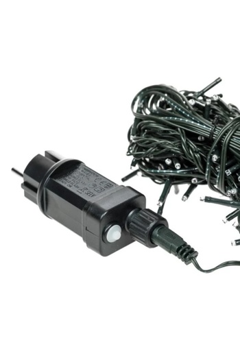 OEM Lighting installation with 100 LED bulbs, multicolor light, green cable 4.95 m, programmable