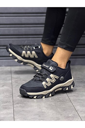 JUHR Çocuk Unisex Termo Taban Su İtici Kumaş Cırtlı Trekking Ayakkabı