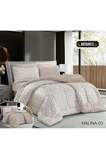 HOURS Horse Winter Fur and Velvet Bedspread with Heavy Filling, Suitable for a Single Bed Size 120 x 200 cm, 4 Pieces, 290 Stitches