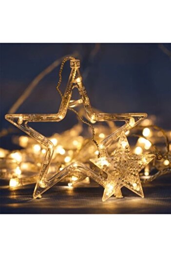 OEM LED Curtain Light with Warm Light, 107 Bulbs, Extendable, Star Model, IP 44
