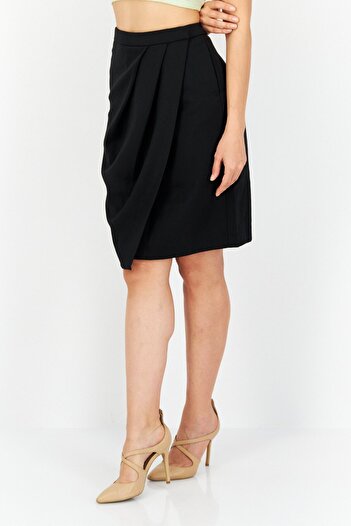 Karl Lagerfeld Women Plain Basic Mini Skirt, Black