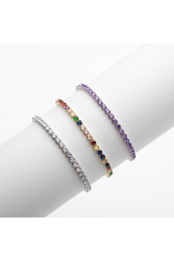 ElectraStore Set of 3 Gold Plated Tennis Bracelets