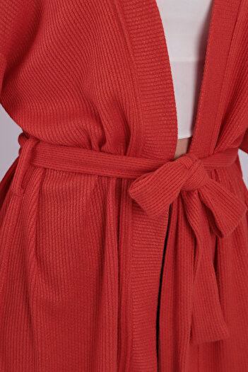 armonika Women's Pomegranate Blossom Belted Knitwear Kimono Arm-26K001011