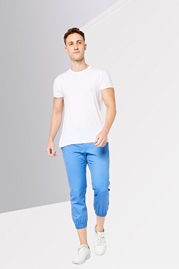 Lacoste Men Slim Fit Plain Jogger Pant, Light Blue