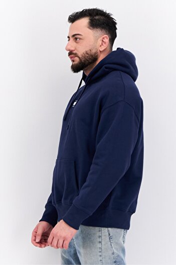 Tommy Hilfiger Men Hooded Long Sleeve Brand Logo Sweatshirt, Navy