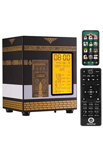 Generic Kaaba Azan Clock and Quran Speaker with App and Remote Control 32GB 30 Reciters and 28 Translations