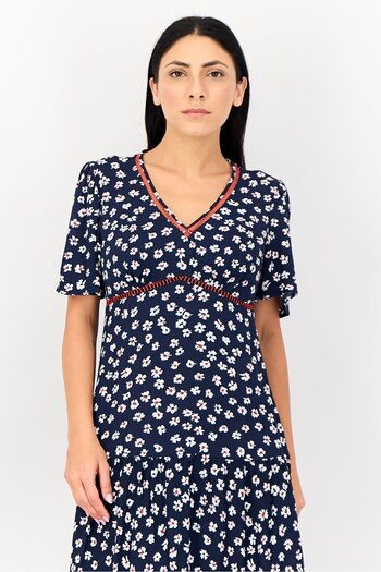 Tommy Hilfiger Women Floral Print Midi Dress, Multicolor