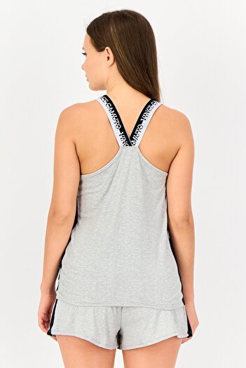 Vince Camuto Women 2 Pieces Brand Logo Tank Top And Shorts Set, Grey