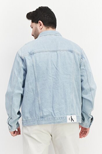Calvin Klein Jeans Men Regular Fit Washed Denim Jacket, Blue