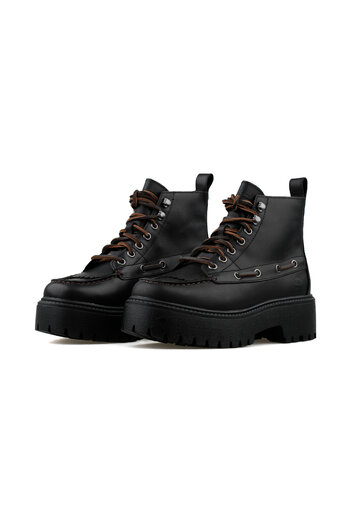 Timberland Stone Street Mid Lace up Boot Women's Black Boots Tb0A27Yzw021