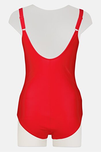 SPEEDO Women 1 Piece Brand Logo Padded Swimsuit, Red