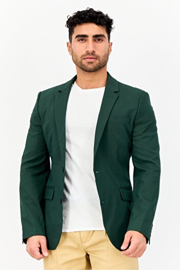 Asos Design Men Regular Fit Solid Semi-Formal Suit Jacket, Forest Green