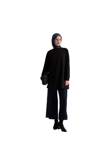 Armine Women's Stone Embroidered Tunic Black 25Kt449