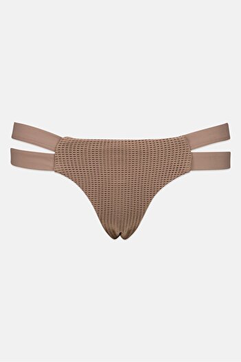 BİLLABONG Women Textured Pull On Bikini Bottom, Taupe