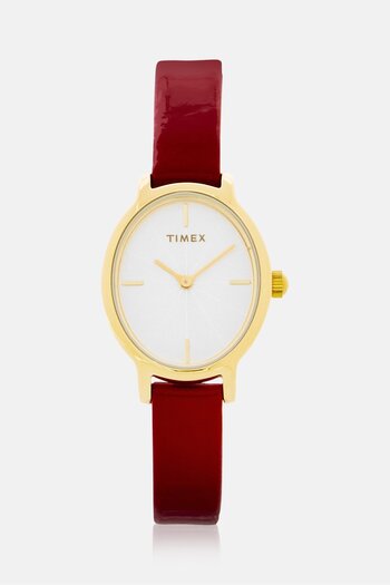 Timex Women T TW2R94700 Leather Watch 24 mm, Red