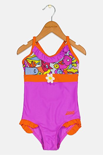 Zoggs Toddlers Girl Allover Print One Piece Swimsuit, Multicolor