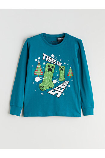 LC Waikiki Bisiklet Yaka Minecraft Baskılı Erkek Çocuk Pijama
