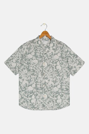 GAP Kids Boy Allover Print Short Sleeve Casual Shirts, Multicolor
