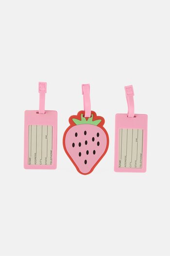 Kensie 3 Pcs Silicone Luggage Tag With Name ID Card, Multicolor
