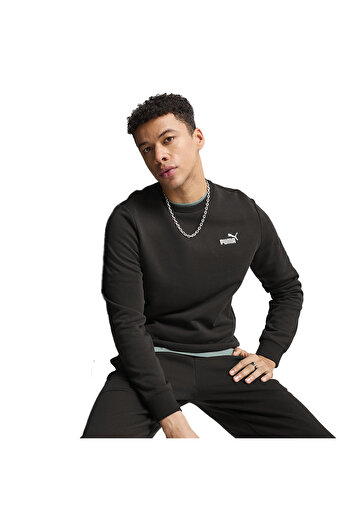 Puma Ess Small No. 1 Logo Crew Men's Black Casual Style Sweatshirt 68256401
