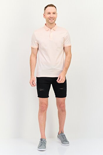 Levi's Levis x Redloop Men Regular Fit Brand Logo Short Sleeve Polo Shirt, Light Pink